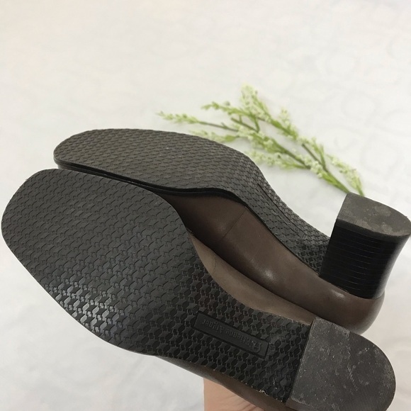 ETIENNE AIGNER Leather Sean Heeled Loafers Size 6 Career Chunky Heel Work - Picture 6 of 8